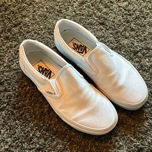 White slip on vans